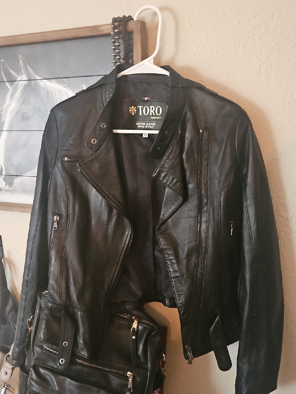 Women's Black Leather Moto Jacket